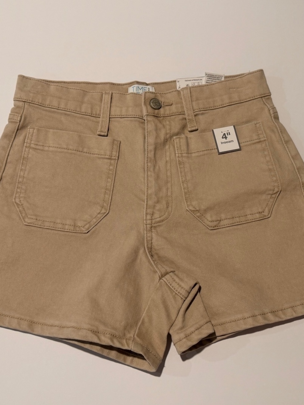 Time and Tru Women's Khaki 4" Inseam Shorts